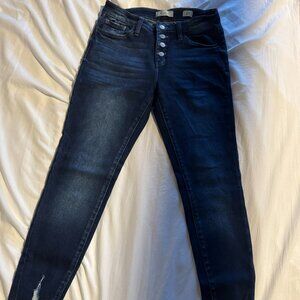 KanCan Mid-Rise Skinny Jeans Dark Wash Ankle Length Size 27 Stretch Denim